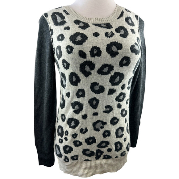 NWT Michael Stars Leopard Print Wool Cashmere Blend Sweater Women's Size XS / S - Picture 3 of 11